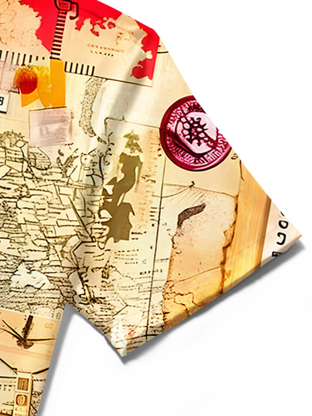 Vacation Travel Airplane Men's Pocket Short Sleeve Shirts