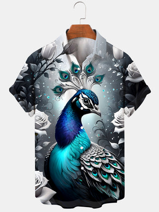 men's floral shirt front view