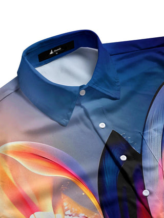 Men's butterfly print half sleeve shirt side view