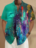 Abstract Gradient Art Short Sleeve Men's Shirts With Pocket