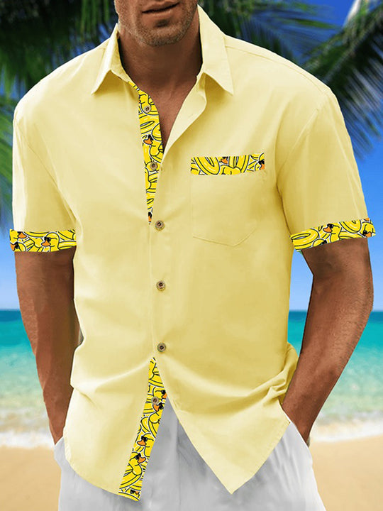 men's Hawaiian shirt front view tropical beach vacation