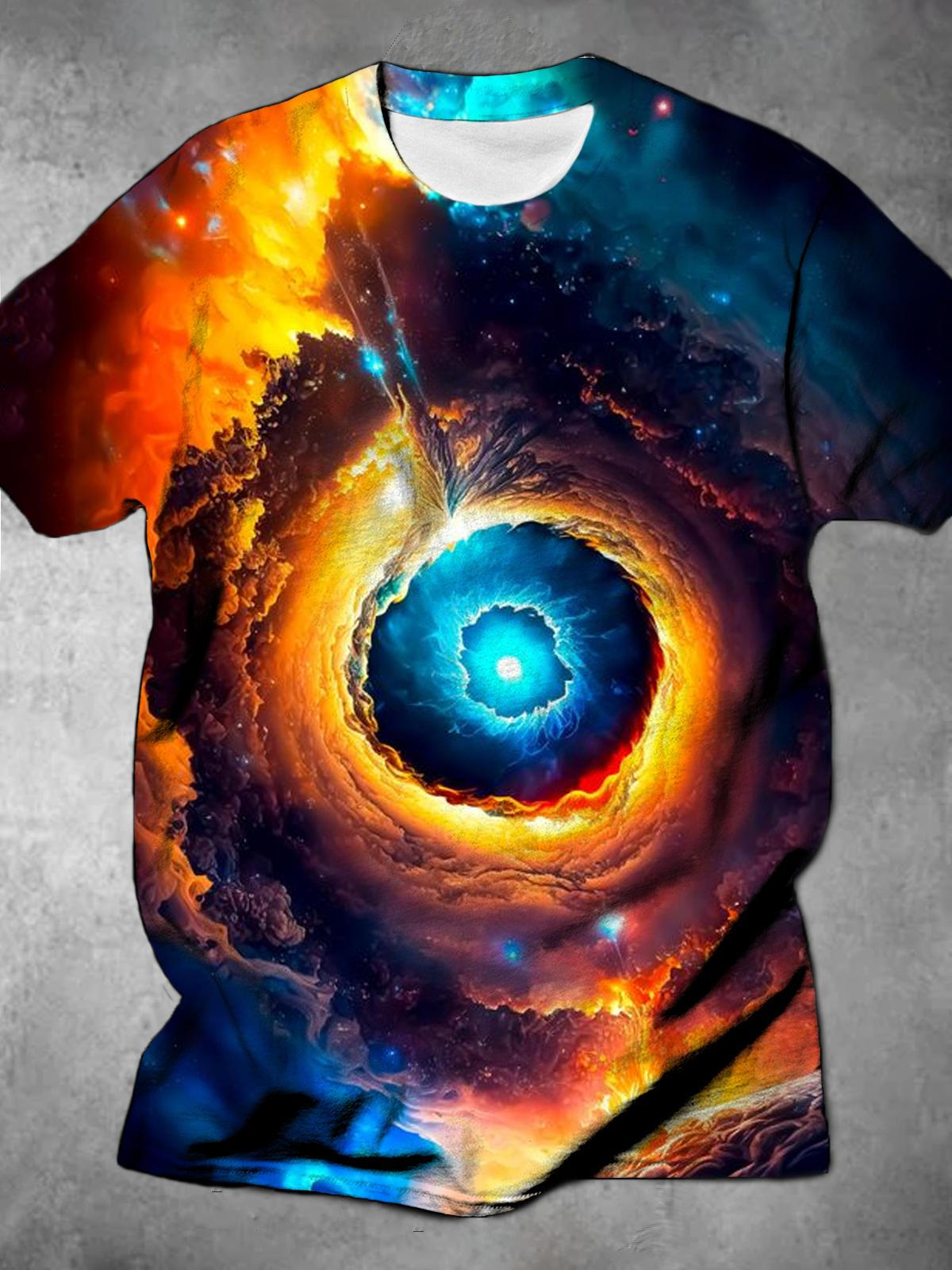 Cloud Round Neck Short Sleeve Men's T-shirt