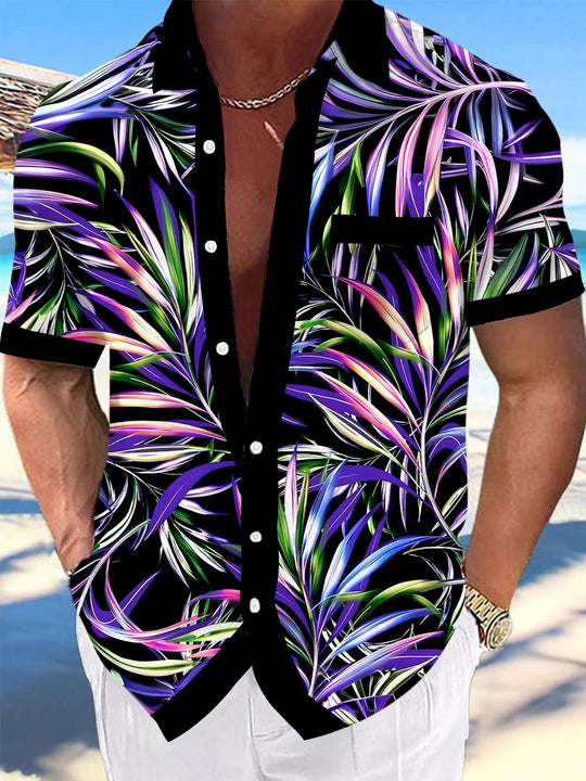 men's Hawaiian shirt front view tropical beach vacation