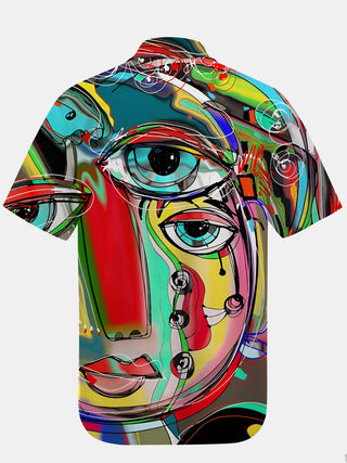 men's geometric print shirt back view