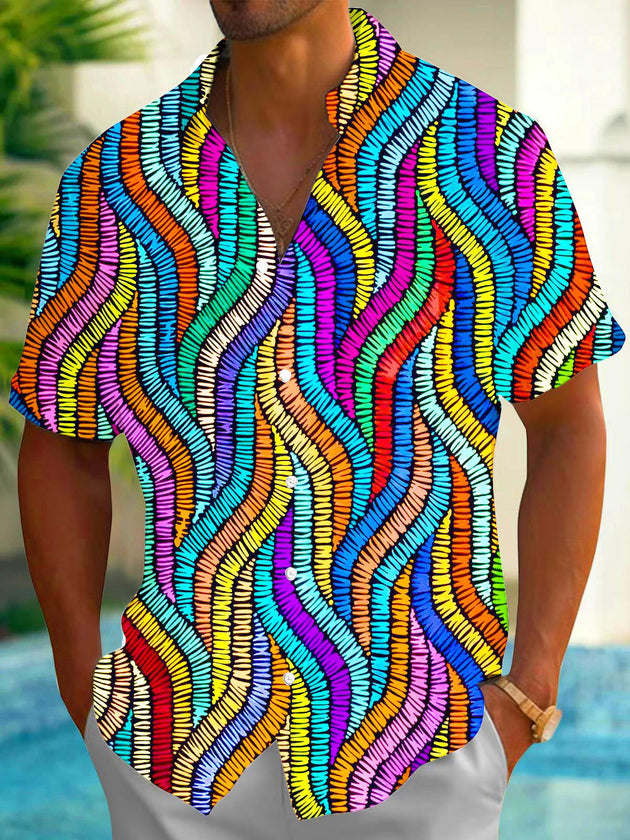 men's abstract print shirt front view