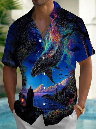 men's art print shirt front view