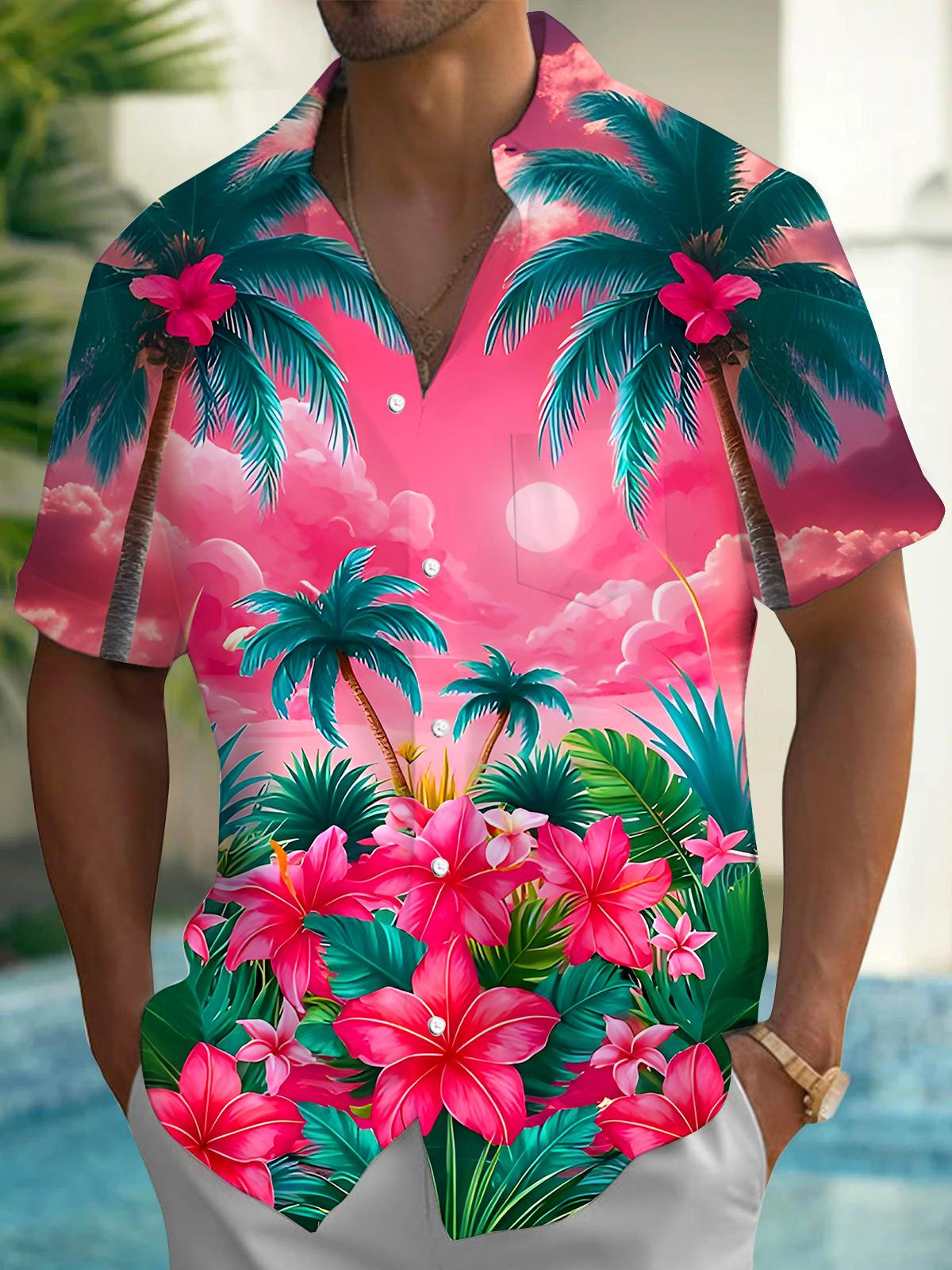 Hawaiian Men's Pocket Short Sleeve Shirts