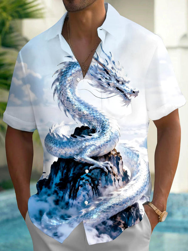 Dragon Men's Pocket Short Sleeve Shirts