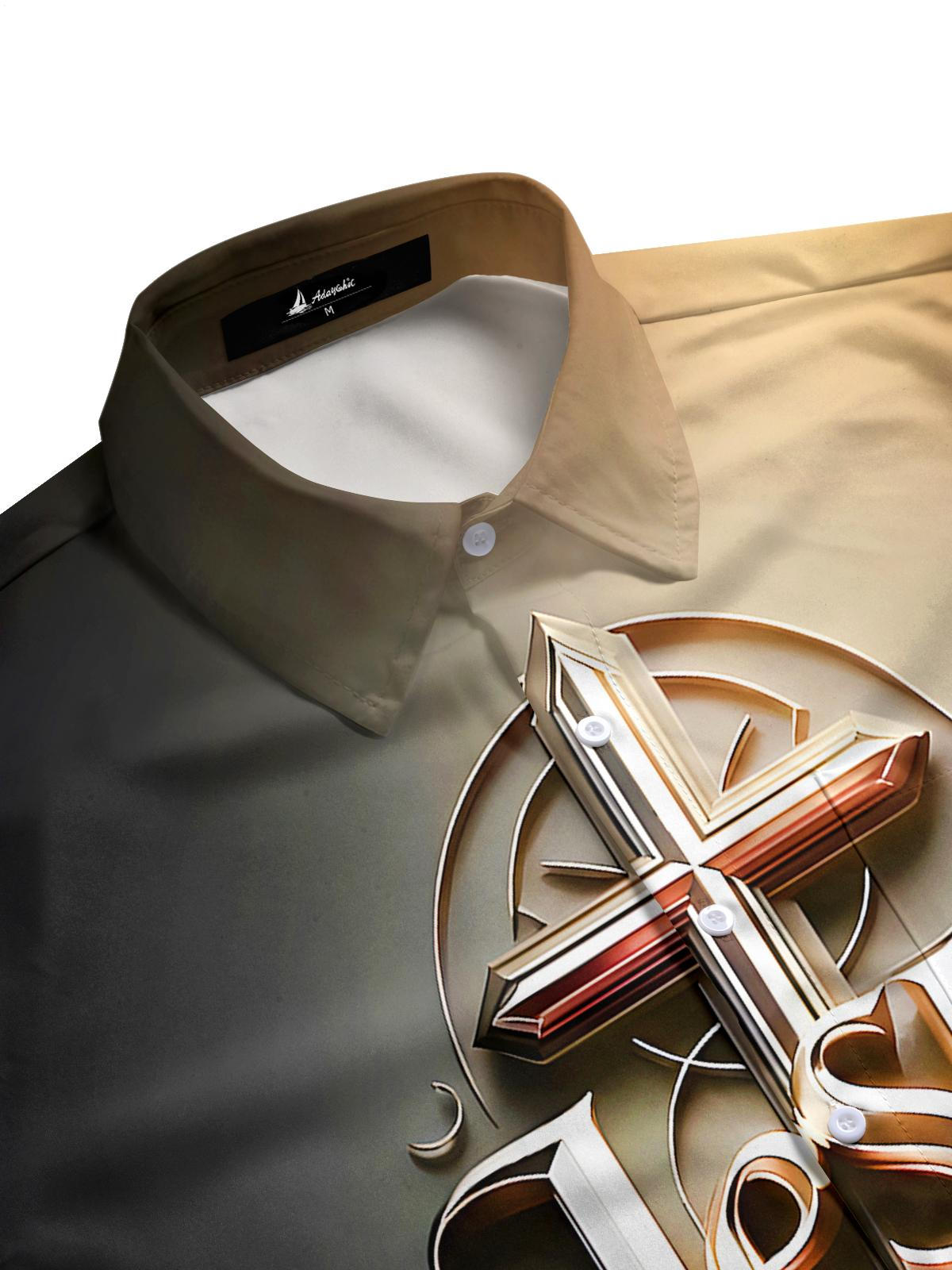 Religion Christianity Jesus Cross Men's Pocket Short Sleeve Shirts