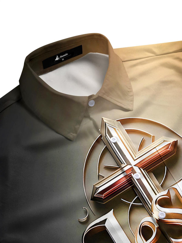 men's short sleeve shirt side view
