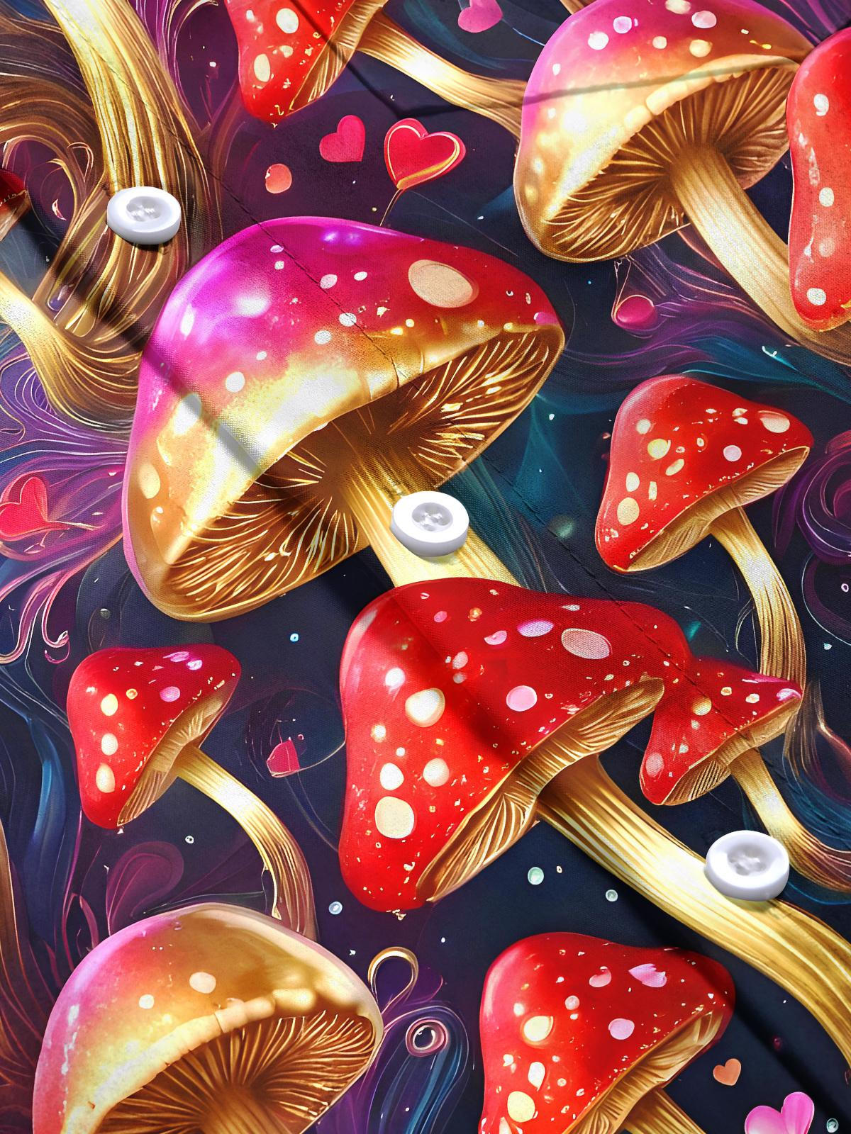 Mushroom Men's Pocket Long Sleeve Shirts