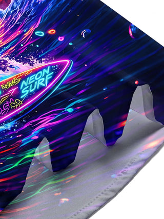 Cyberpunk Rock Surfing Dog Men's Pocket Short Sleeve Shirts