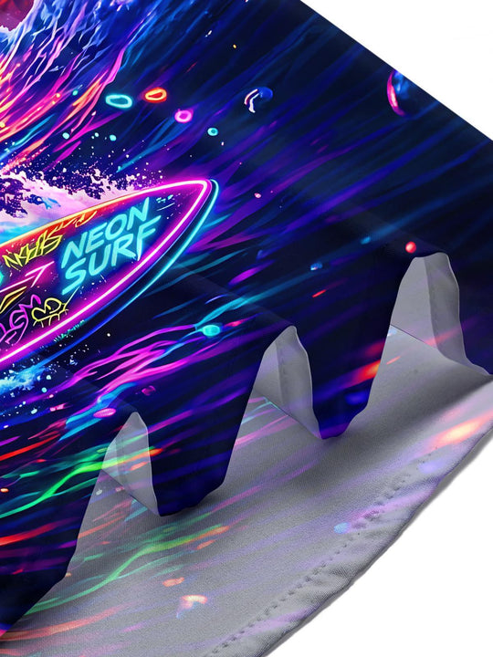 Cyberpunk Rock Surfing Dog Men's Pocket Short Sleeve Shirts