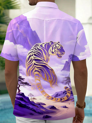 men's animal print shirt back view