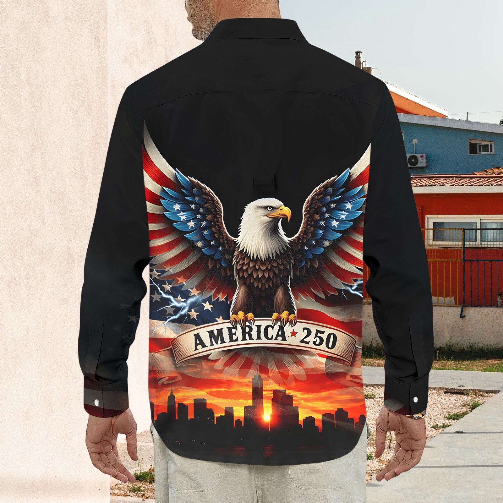 men's button up shirt Independence Day view 23