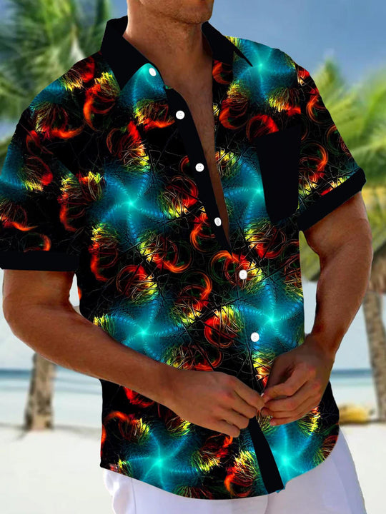 men's abstract print shirt front view