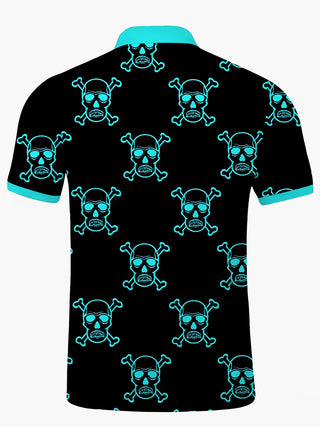 men's skeleton pattern shirt back view