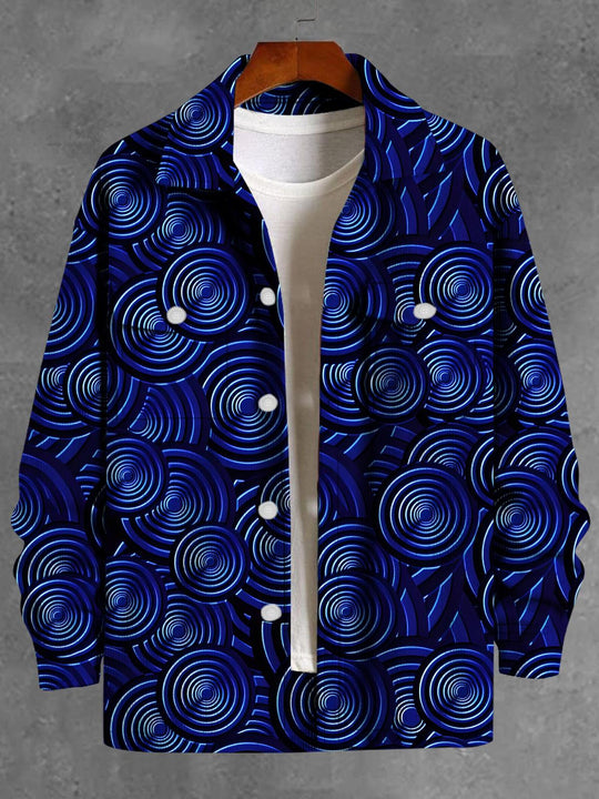 men's geometric print shirt front view