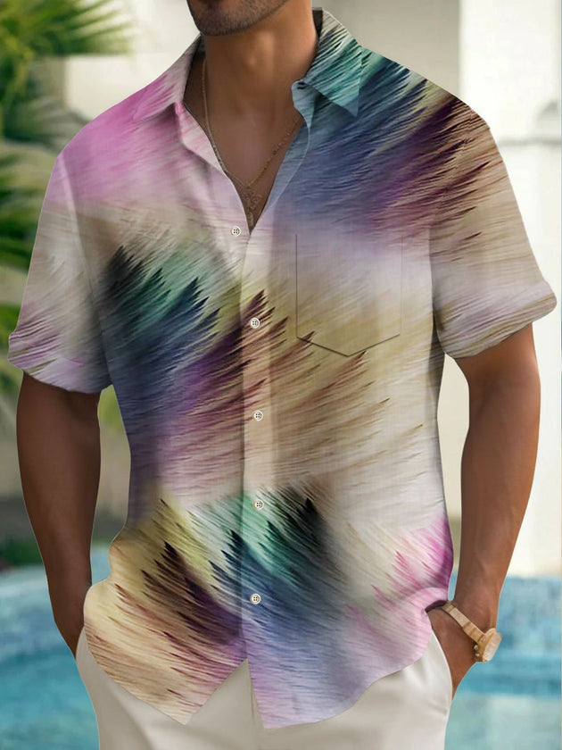 men's geometric print shirt back view