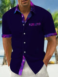 Abstract Gradient Print Men's Pocket Short Sleeve Shirts