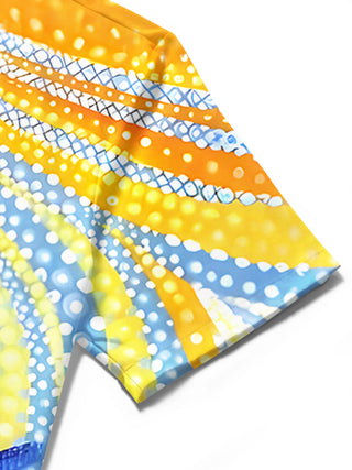 men's floral shirt close-up short sleeve