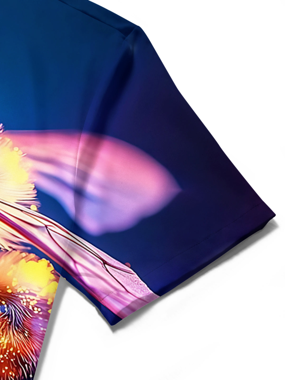 Bee Flower Print Men's Pocket Short Sleeve Shirts