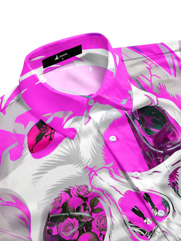 men's gothic print shirt side view