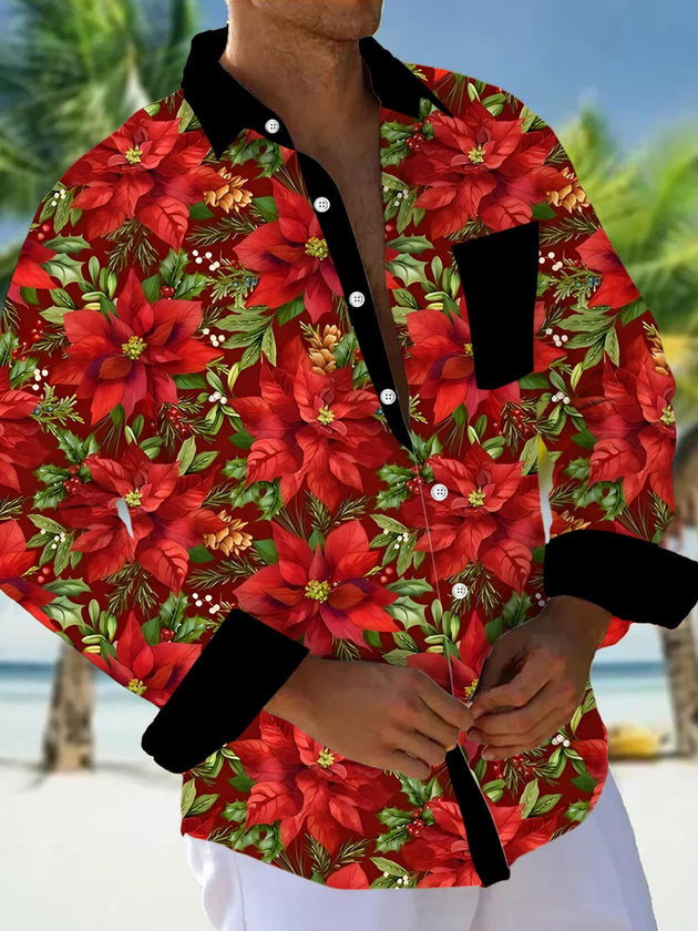 men's Christmas shirt front view holiday party