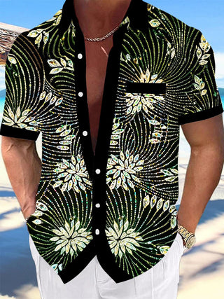 men's floral shirt front view