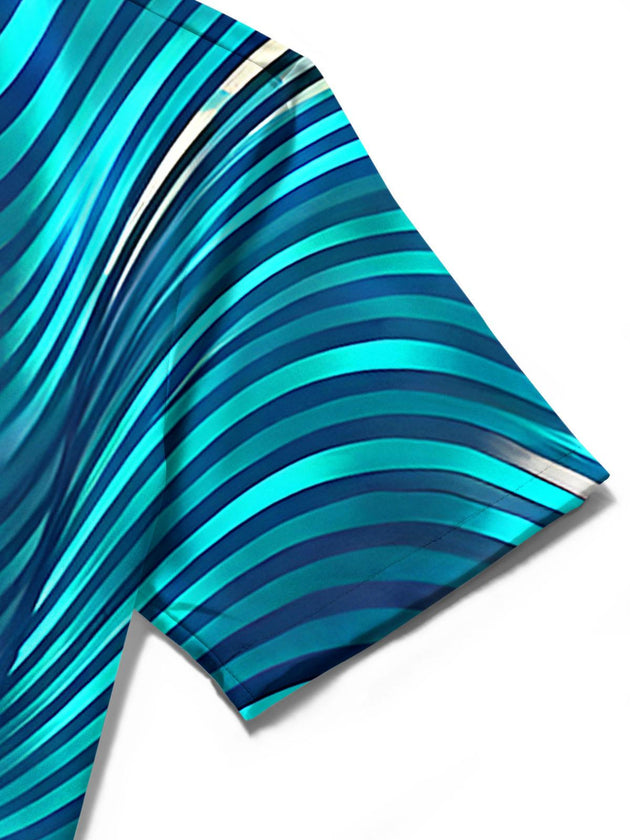 men's peacock print shirt close-up short sleeve