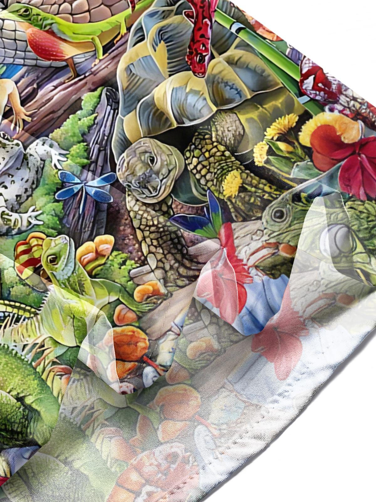 Hawaiian Animal Print Men's Pocket Short Sleeve Shirts