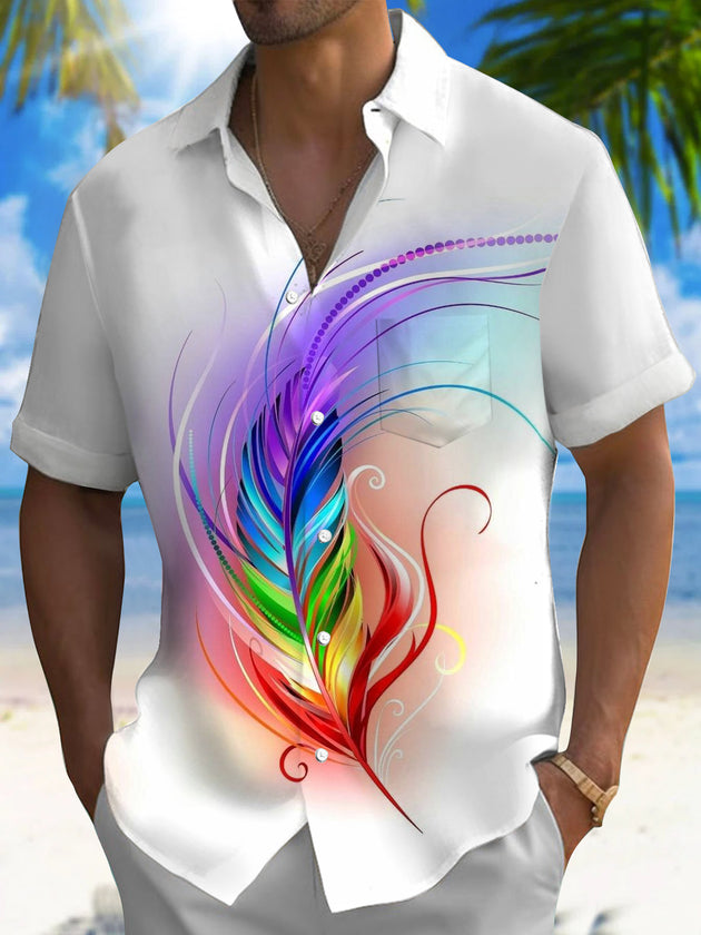 men's patterned sweater shirt front view