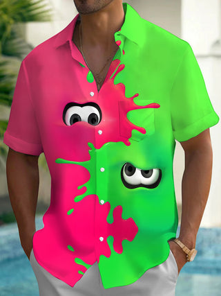 men's eye graphic print shirt front view