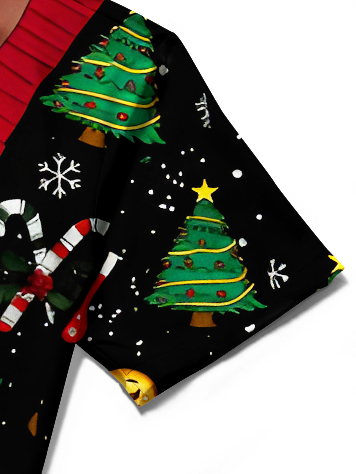 Funny Gingerbread Men Christmas Trees Snowflakes Xmas Men's Pocket Short Sleeve Shirts