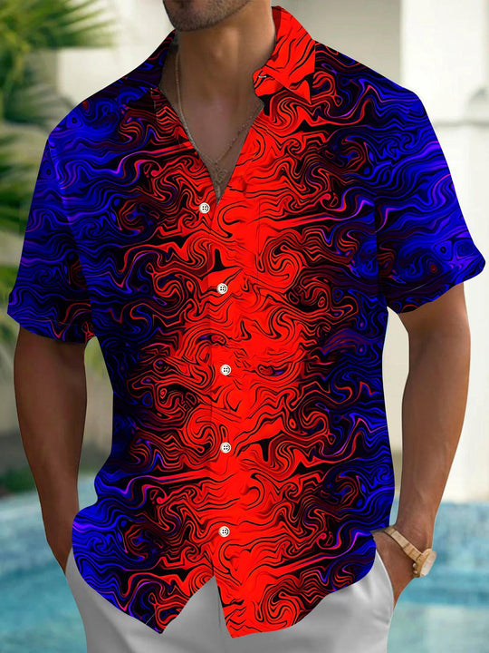 Abstract Men's Pocket Short Sleeve Shirts