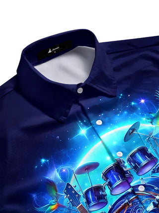 men's rock pattern shirt side view