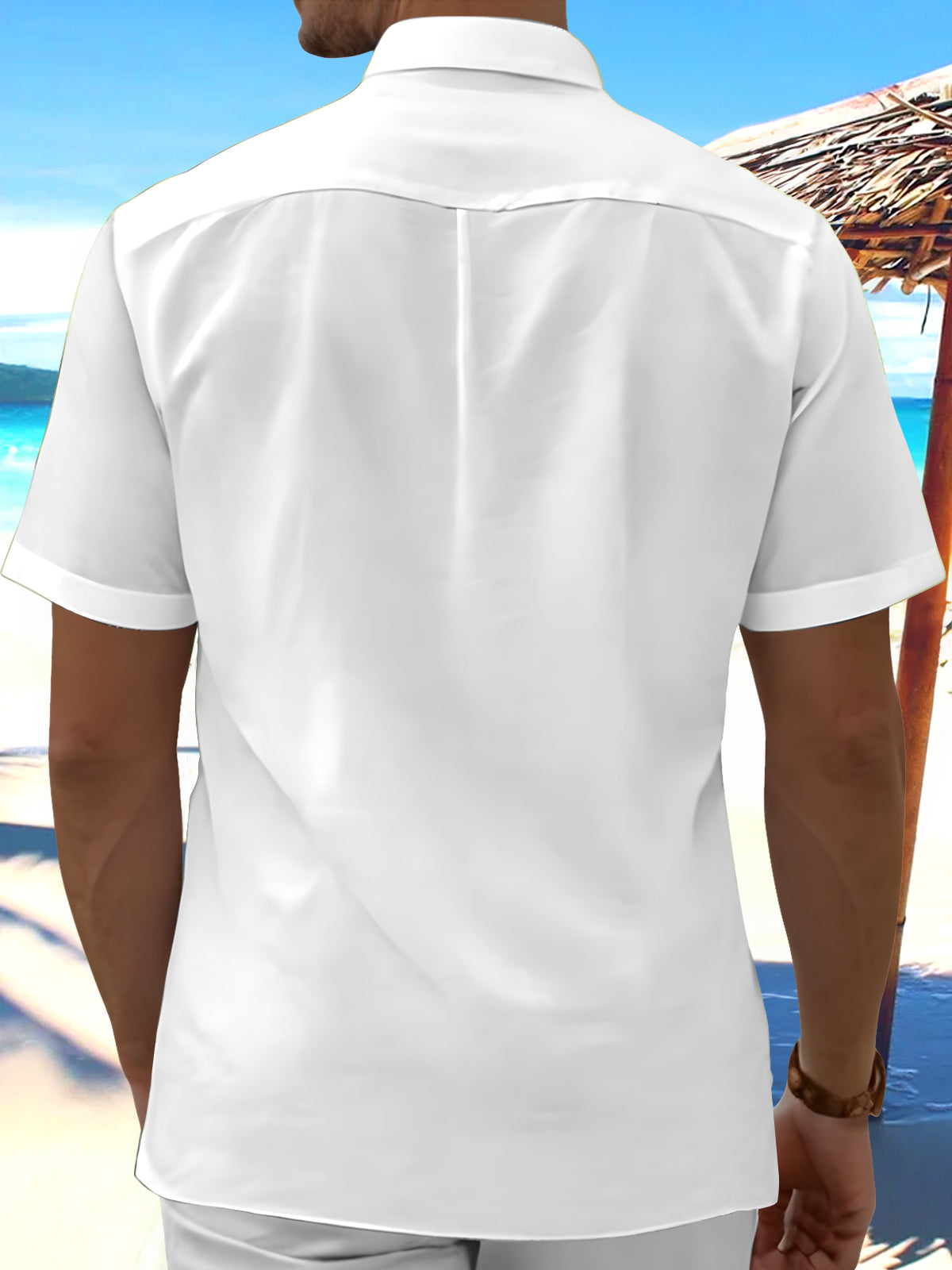 Four-leaf Clover Men's Pocket Short Sleeve Shirts