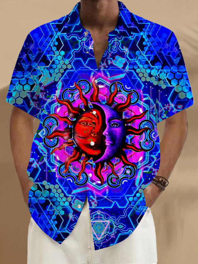 men's patterned sweater shirt front view