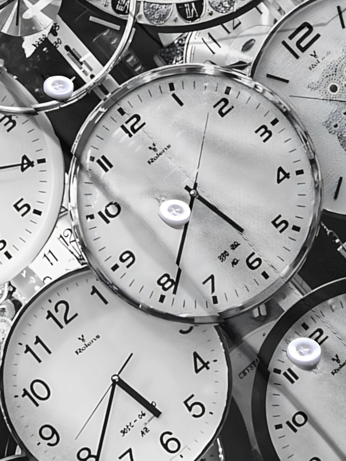 Clock Print Men's Pocket Short Sleeve Shirts