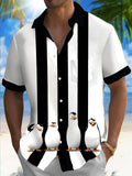 Penguin Print Men's Pocket Short Sleeve Shirts
