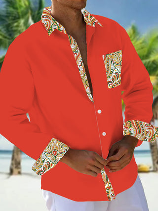 men's floral shirt front view