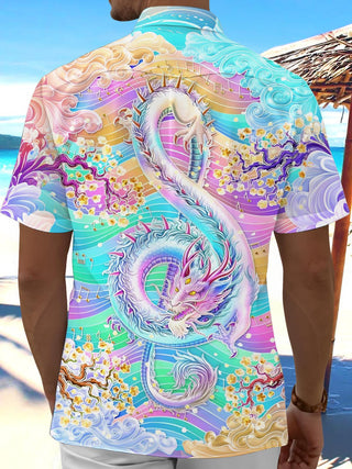 men's mythical print shirt back view