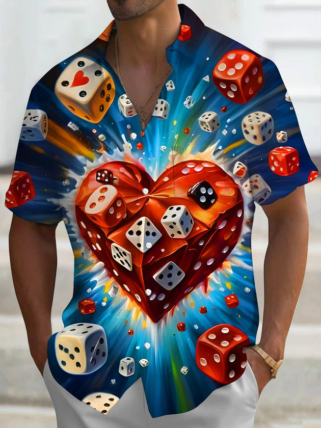 men's art print shirt front view