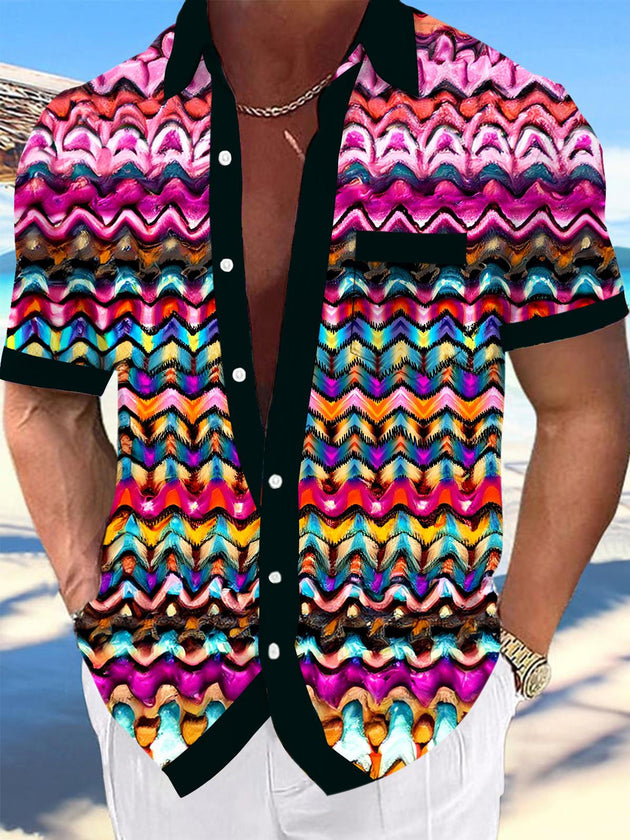 men's patterned sweater shirt front view