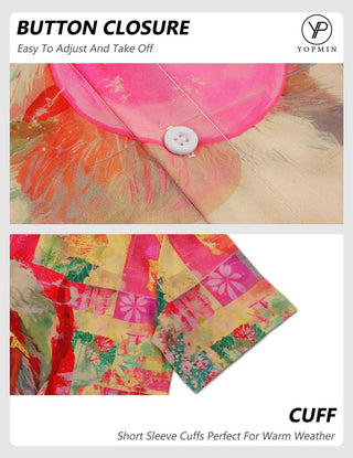 Adaychic Men's Hawaiian Shirts Button Down Santa Printed Short Sleeve Lapel Hawaiian Shirt Loose Fit Summer Tops for Vacation security