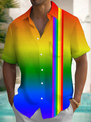 men's gradient print shirt front view