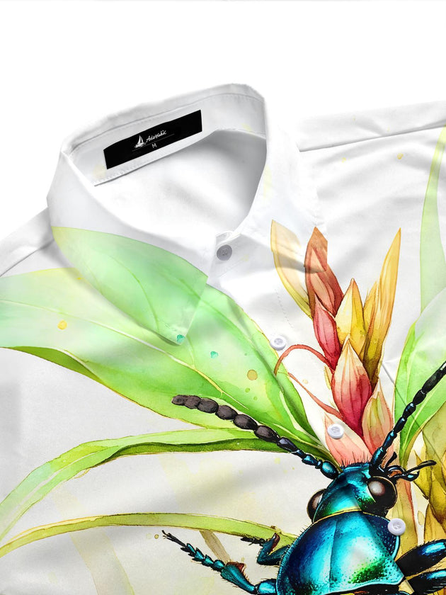 men's artistic pattern shirt side view