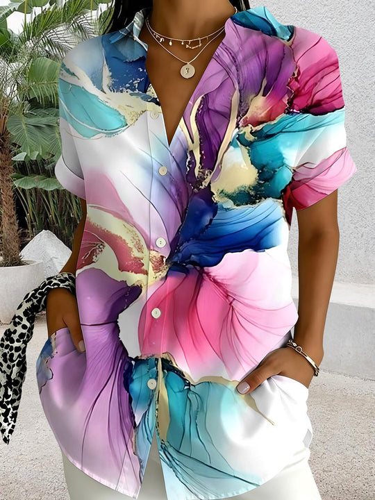 Abstract Women's Short Sleeve Shirts