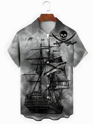 men's Hawaiian shirt front view tropical beach vacation