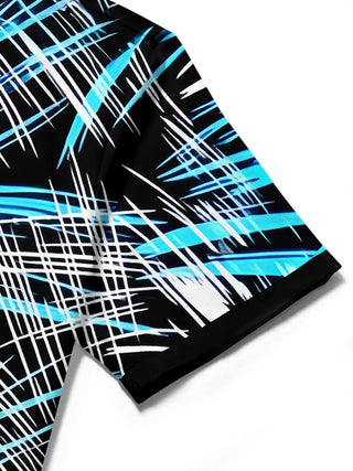 men's printed shirt close-up short sleeve